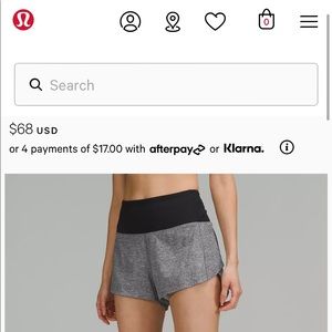 Lulu speed up short high-rise lined short 2.5”